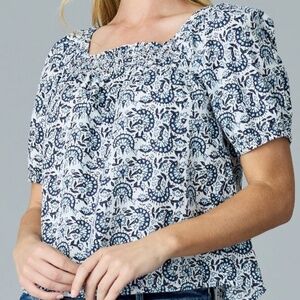 Downeast Senna Blouse Gardenia